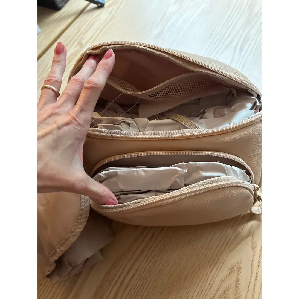 New Cloud Island Diaper Sling fanny pack Pearl/Tan Leather Look 10.5